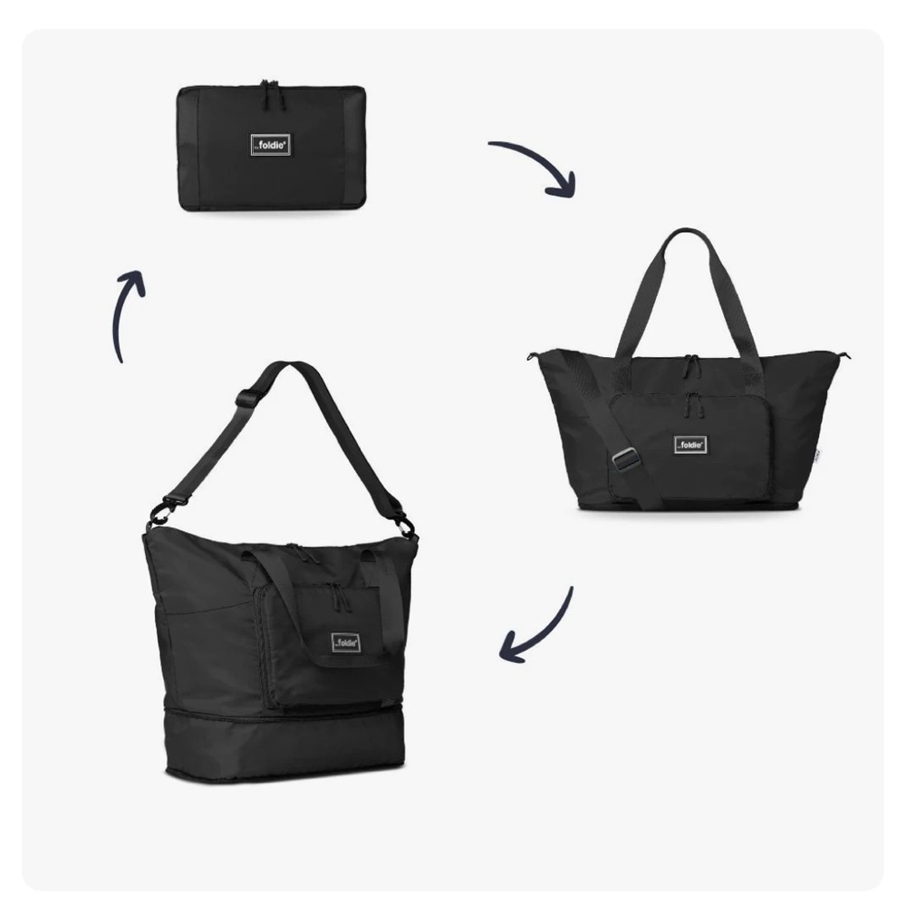 NWT Foldie Black Travel Bag